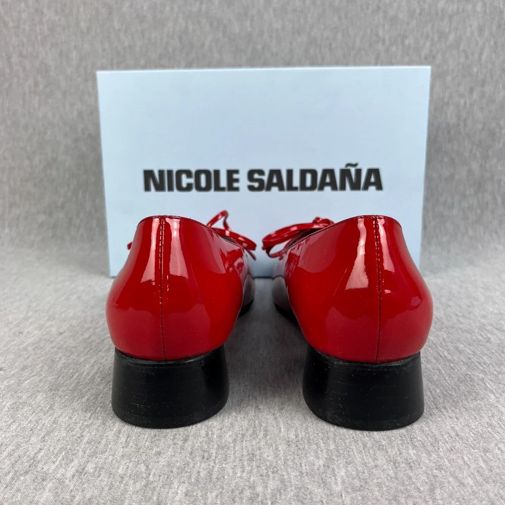 Nicole Saldaña Isabel Shoe Womens 40 (US 10) Cherry Red Patent Leather NEW